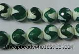 CAG4701 15.5 inches 10mm faceted round tibetan agate beads wholesale