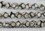 CAG4705 15 inches 8mm faceted round tibetan agate beads wholesale