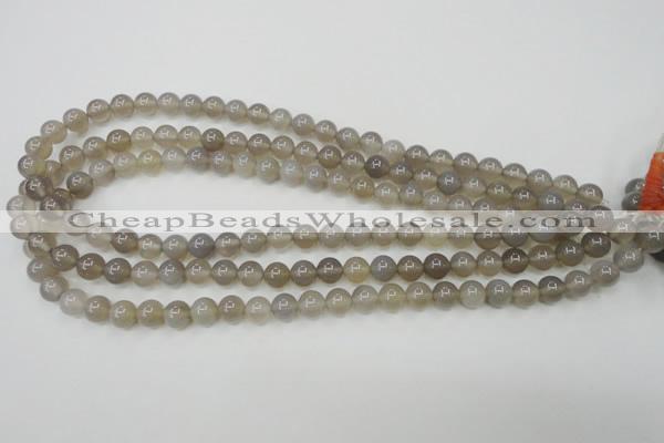 CAG4771 15 inches 8mm round grey agate beads wholesale