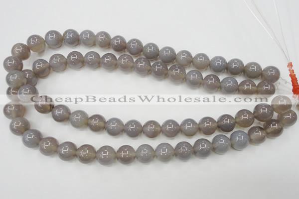 CAG4773 15 inches 12mm round grey agate beads wholesale