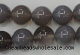 CAG4774 15 inches 14mm round grey agate beads wholesale