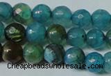 CAG4786 15.5 inches 6mm faceted round fire crackle agate beads