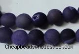 CAG4796 15.5 inches 10mm round matte druzy agate beads wholesale