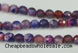 CAG4802 15 inches 6mm faceted round fire crackle agate beads