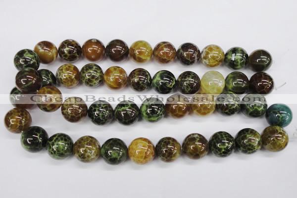 CAG4837 15 inches 18mm round dragon veins agate beads wholesale