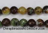 CAG4843 15 inches 10mm faceted round dragon veins agate beads