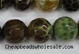 CAG4848 15 inches 20mm faceted round dragon veins agate beads