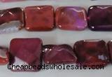 CAG4874 15 inches 14*14mm faceted square fire crackle agate beads