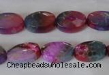 CAG4894 15 inches 10*14mm faceted oval fire crackle agate beads