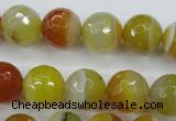 CAG5104 15.5 inches 12mm faceted round line agate beads wholesale