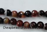 CAG5111 15.5 inches 6mm faceted round line agate beads wholesale