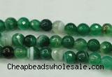 CAG5120 15.5 inches 4mm faceted round line agate beads wholesale