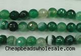 CAG5121 15.5 inches 6mm faceted round line agate beads wholesale