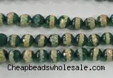 CAG5136 15 inches 6mm faceted round tibetan agate beads wholesale