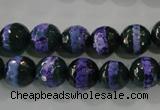 CAG5148 15 inches 10mm faceted round tibetan agate beads wholesale