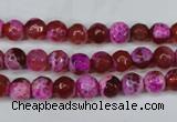 CAG5181 15 inches 6mm faceted round fire crackle agate beads