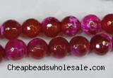 CAG5183 15 inches 10mm faceted round fire crackle agate beads