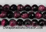 CAG5204 15 inches 8mm faceted round fire crackle agate beads