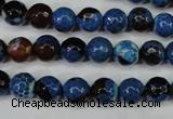 CAG5216 15 inches 8mm faceted round fire crackle agate beads