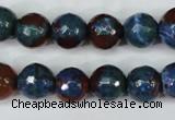 CAG5217 15 inches 10mm faceted round fire crackle agate beads