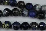 CAG5223 15 inches 10mm faceted round fire crackle agate beads