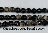 CAG5231 15 inches 6mm faceted round fire crackle agate beads