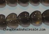 CAG5265 15.5 inches 12*12mm heart Brazilian grey agate beads