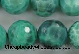 CAG5316 15.5 inches 18mm faceted round peafowl agate gemstone beads