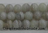 CAG5321 15.5 inches 6mm round grey line agate beads wholesale