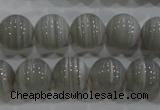 CAG5323 15.5 inches 12mm round grey line agate beads wholesale