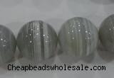 CAG5327 15.5 inches 20mm round grey line agate beads wholesale