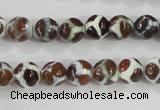 CAG5338 15.5 inches 8mm faceted round tibetan agate beads wholesale