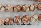 CAG5358 15.5 inches 10mm faceted round tibetan agate beads wholesale