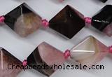 CAG5496 15.5 inches 18*18mm faceted bicone agate gemstone beads