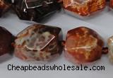 CAG5517 15.5 inches 18*22mm faceted nuggets agate gemstone beads