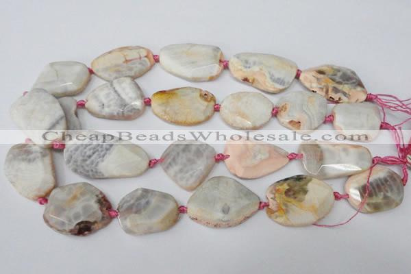 CAG5535 15.5 inches 25*30mm - 25*38mm freeform agate gemstone beads