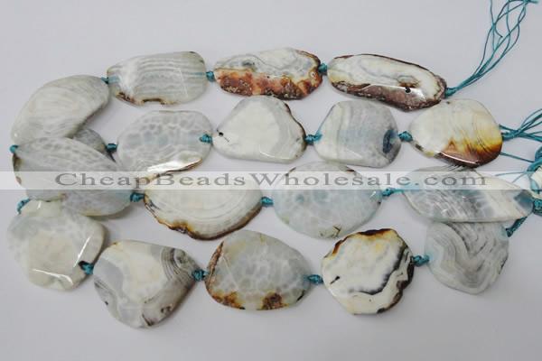 CAG5536 15.5 inches 25*30mm - 25*48mm freeform agate gemstone beads