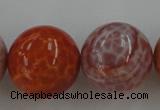 CAG5568 15.5 inches 20mm round natural fire agate beads wholesale