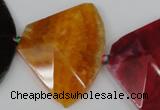 CAG5589 15 inches 30*42mm faceted triangle dragon veins agate beads