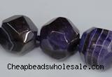 CAG5600 15 inches 24mm faceted nuggets agate gemstone beads