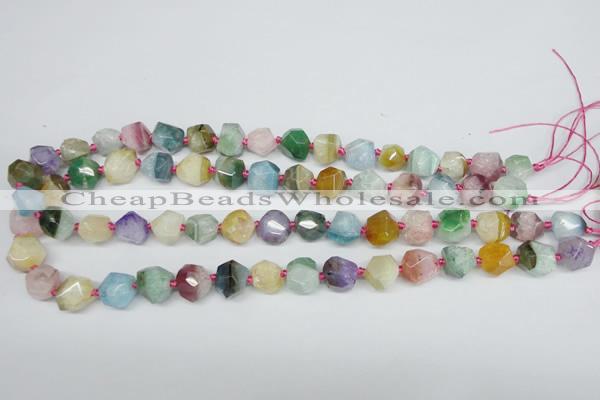 CAG5618 15 inches 10*12mm faceted nuggets agate gemstone beads