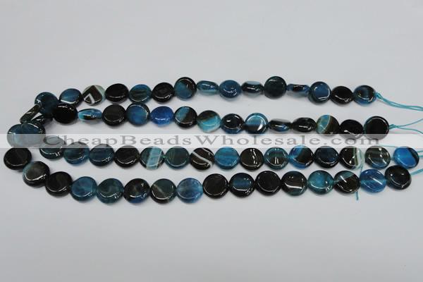 CAG5627 15 inches 12mm flat round dragon veins agate beads