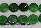 CAG5629 15 inches 12mm flat round dragon veins agate beads