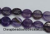 CAG5632 15 inches 12mm flat round dragon veins agate beads