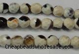 CAG5650 15 inches 4mm faceted round fire crackle agate beads