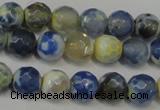 CAG5669 15 inches 6mm faceted round fire crackle agate beads