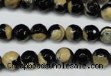 CAG5683 15 inches 8mm faceted round fire crackle agate beads