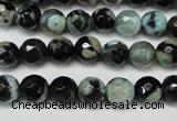 CAG5685 15 inches 8mm faceted round fire crackle agate beads