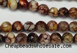 CAG5691 15 inches 8mm faceted round fire crackle agate beads