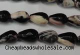 CAG5711 15 inches 8*12mm faceted teardrop fire crackle agate beads